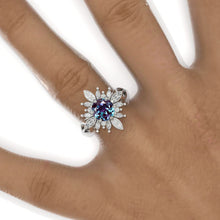 Load image into Gallery viewer, Copy of 2 Carat Round Alexandrite Halo Engagement Ring