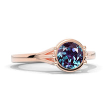 Load image into Gallery viewer, 1.5 Carat Alexandrite Gold Floral Engagement Ring