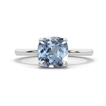 Load image into Gallery viewer, 3 Carat Cushion Cut Genuine Aquamarine White Gold Engagement Ring
