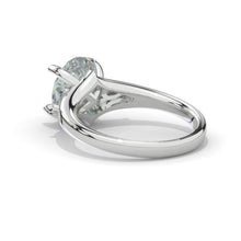 Load image into Gallery viewer, 3 Carat Oval Celtic Style Genuine Aquamarine 14K White Gold Engagement Promissory Ring