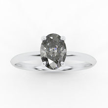 Load image into Gallery viewer, 2 Carat Gray Moissanite 14K White Gold Engagement Promissory Ring