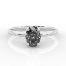 Load image into Gallery viewer, 2 Carat Gray Moissanite 14K White Gold Engagement Promissory Ring