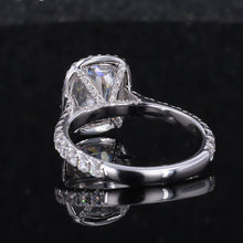 Load image into Gallery viewer, 3Ct Cushion Moissanite 14K White Engagement Ring, Cushion Halo Engagement Ring