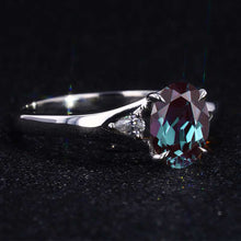 Load image into Gallery viewer, 3 ct Oval Alexandrite 14K White Gold Engagement Ring