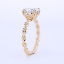 Load image into Gallery viewer, 2 Carat Oval Moissanite Hidden Halo Rose Gold Engagement Ring
