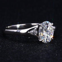 Load image into Gallery viewer, Oval Moissanite 14K White Gold Engagement Promissory Ring