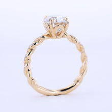 Load image into Gallery viewer, 2 Carat Oval Moissanite Hidden Halo Rose Gold Engagement Ring