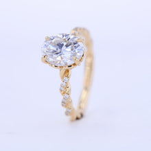 Load image into Gallery viewer, 2 Carat Oval Moissanite Hidden Halo Rose Gold Engagement Ring