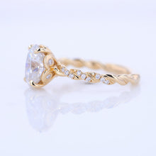 Load image into Gallery viewer, 2 Carat Oval Moissanite Hidden Halo Rose Gold Engagement Ring