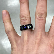 Load image into Gallery viewer, Genuine Abalone Shell with Sapphire Men's Tungsten Carbide Ring