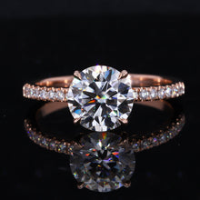 Load image into Gallery viewer, 2 Carat Round Hidden Halo Giliarto Moissanite Diamond Rose Gold Engagement Ring