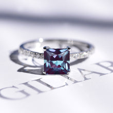 Load image into Gallery viewer, 1.5 Carat Princess Cut Alexandrite Giliarto Engagement Ring