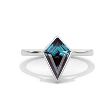 Load image into Gallery viewer, 3 Carat Kite Alexandrite Bezel Solitaire Engagement Ring