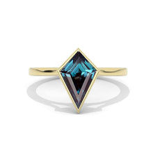 Load image into Gallery viewer, 3 Carat Kite Alexandrite Bezel Solitaire Engagement Ring