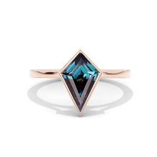 Load image into Gallery viewer, 3 Carat Kite Alexandrite Bezel Solitaire Engagement Ring