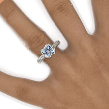 Load image into Gallery viewer, Andromeda Princess Cut Genuine Aquamarine Engagement Ring