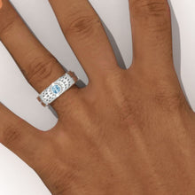 Load image into Gallery viewer, ''Chrysler'' 0.5 Carat Genuine Aquamarine Men's  Gold  Ring.