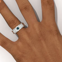 Load image into Gallery viewer, ''Chrysler'' 0.5 Carat Teal Sapphire Men's Gold Ring.