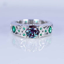 Load image into Gallery viewer, Alexandrite Celtic Engagement Ring 14K White Gold