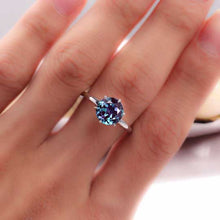 Load image into Gallery viewer, Giliarto 3 Carat Alexandrite Stone 14K White Six Prong Promissory Gold Ring