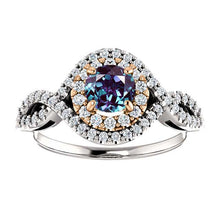 Load image into Gallery viewer, 14K Gold 1.0 Carat Forever One Alexandrite 1/3 CTW Diamond Engagement Ring