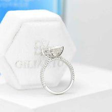 Load image into Gallery viewer, 5 Carat Giliarto Emerald Cut Moissanite Hidden Halo Engagement Ring
