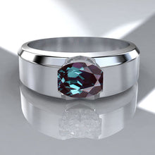 Load image into Gallery viewer, 2 Carat Alexandrite Men's Gold Ring.