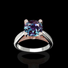 Load image into Gallery viewer, Aurora Forever One Alexandrite Diamond Gold Engagement Ring