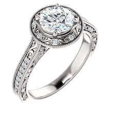 Load image into Gallery viewer, 14K Gold 6.5mm Round  Moissanite 1/4 CTW Moissanite Engagement Ring
