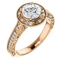Load image into Gallery viewer, 14K Gold 6.5mm Round  Moissanite 1/4 CTW Moissanite Engagement Ring