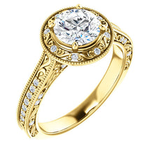 Load image into Gallery viewer, 14K Gold 6.5mm Round  Moissanite 1/4 CTW Moissanite Engagement Ring