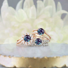 Load image into Gallery viewer, 14K Gold  6.5 mm Round Forever One Alexandrite  .07 CTW Alexandrite Engagement Ring