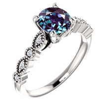 Load image into Gallery viewer, 14K Gold  6.5 mm Round Forever One Alexandrite  .07 CTW Alexandrite Engagement Ring