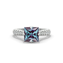 Load image into Gallery viewer, Alexandrite Andromeda 14K White Gold Engagement Ring