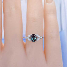 Load image into Gallery viewer, Oval Alexandrite Engagement Ring Set