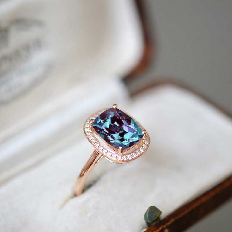 Alexandrite Ring Rose Gold Art Masters 14K Rose Gold Ct Russian