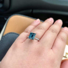 Load image into Gallery viewer, 4Ct Teal Sapphire Engagement Ring
