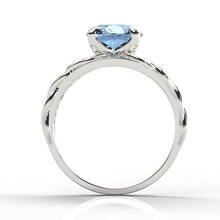 Load image into Gallery viewer, 2 Carat Genuine Aquamarine Engagement Rind 14K White Gold