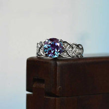 Load image into Gallery viewer, 2 Carat Alexandrite Engagement Ring with Diamond Accent Stones 14K White Gold