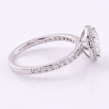 Load image into Gallery viewer, 0.9 Carat Diamond D Color, Ideal Cut, Engagement Ring, Halo Diamond Ring, Classic Halo 14K White Gold Ring
