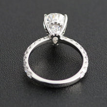 Load image into Gallery viewer, 3Ct Pear Moissanite Hidden Halo Engagement Gold Ring, 11x7mm Pear Cut Moissanite Engagement Ring, Micro pave Accents Stones