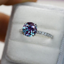 Load image into Gallery viewer, 2 Carat Round Alexandrite Accents Stone 14K White Gold Ring finger size 7 ready to ship