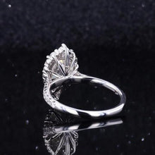 Load image into Gallery viewer, 3 Carat Halo Pear Cut Alexandrite 14K Solid White Gold Ring