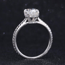Load image into Gallery viewer, 14K White Gold Moissanite Ring, Luxury Prong Setting 2.5 Carat Oval Cut Engagement Ring, 2.5ct Carat Oval Moissanite Ring, Hidden Halo.