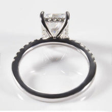 Load image into Gallery viewer, 3Ct Alexandrite Engagement Ring, Solitaire Radiant Cut Alexandrite Engagement Ring, Moissanite Pave Accents Stones Hidden Halo