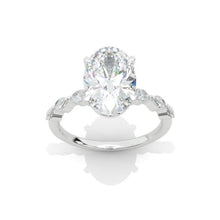 Load image into Gallery viewer, 3ct Classic Oval Engagement Ring. 14K Gold Solitaire ring. Oval Cut Ring. Moissanite Wedding Ring Anniversary ring, Vintage royal Style