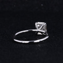 Load image into Gallery viewer, 4Ct Alexandrite Engagement Ring, Solitaire Radiant Cut Alexandrite Engagement Ring, Alexandrite Pave Accents Stones Hidden Halo