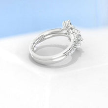 Load image into Gallery viewer, 14K Solid Gold Ring 1.5CT Pear Alexandrite Imitation Wedding Ring Alexandrite Halo Engagement Ring Anniversary Promise Eternity Gold Ring Set