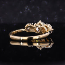 Load image into Gallery viewer, 14K Gold Classic Round Three Stone Alexandrite Ring, Luxury Engagement Ring. 4 CTW Carat Alexandrite Ring, Gift for Her