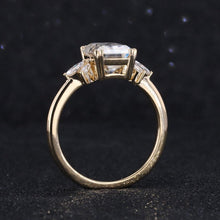 Load image into Gallery viewer, 3Ct Moissanite Engagement Ring, Solitaire Emerald Radiant Cut Moissanite Engagement Ring, Moissanite Marquise Side Stones Engagement Ring